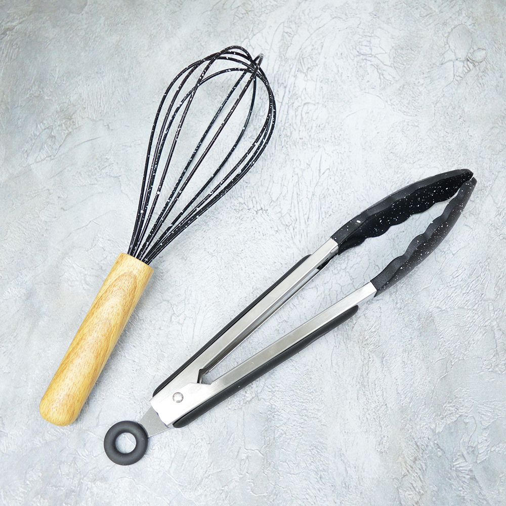 Набор кухонных принадлежностей из силикона, 12 предметов, цвет чёрный