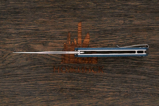 Нож складной QSP Mamba V2, клинок 88мм, сталь D2, рукоять микарта серо-синяя