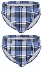 Набор из 2 клетчатых трусов-слипов Gentlemen (Размер: L) (Цвет: серый с голубым)