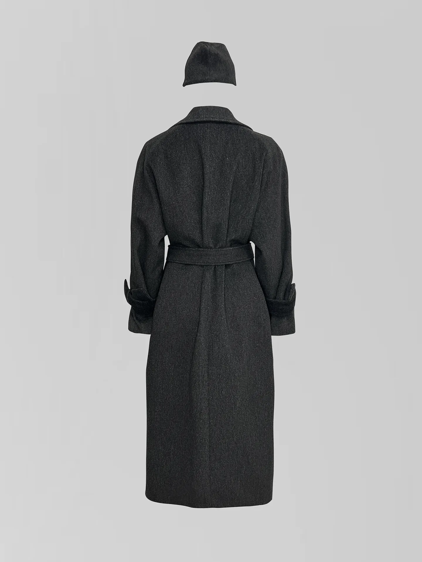 Пальто Agdali Brand длинное однотонное на две пуговицы с завязками на рукавах