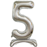 Шар фольгированный Цифра 5 75 см (Серебряный)