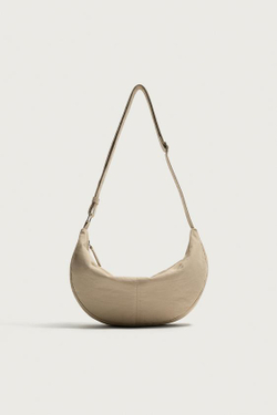 ZARA НЕЙЛОНОВАЯ СУМКА S, КОСТЯНОЙ БЕЛЫЙ