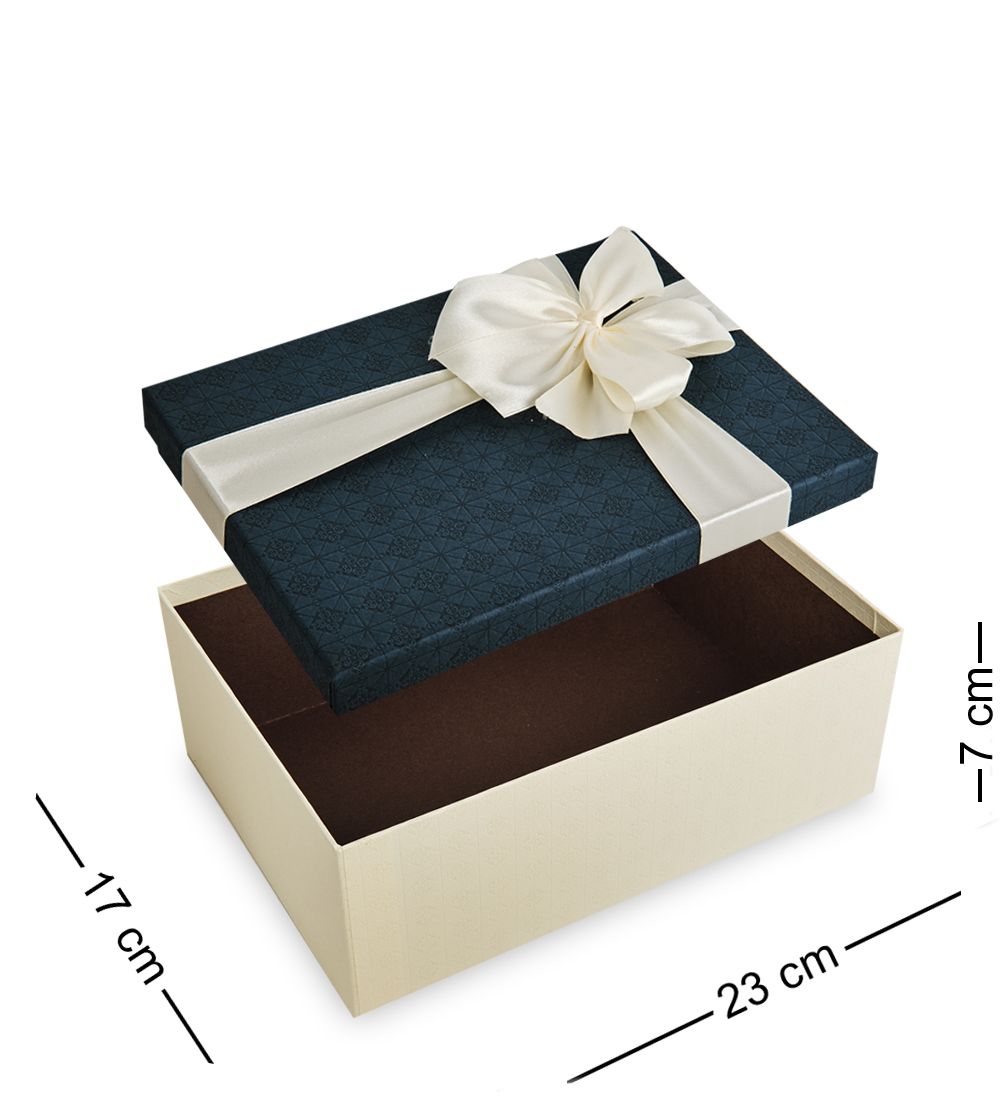 WG-48/1-B Коробка подарочная «Прямоугольник» цв.бел/син.