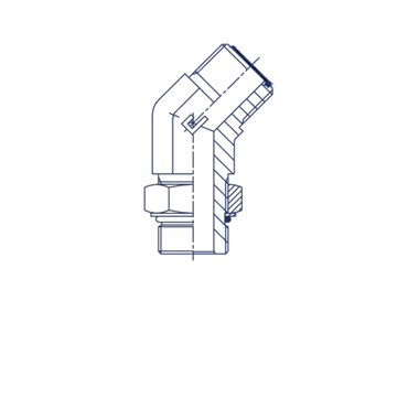 Штуцер FMH45 D18-20 ORFS 1.3/16 - UNF 15/16 (удлиненный)