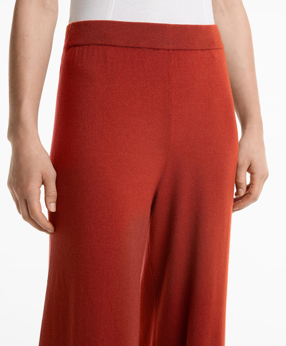 OYSHO Прямые трикотажные брюки, темно-красный