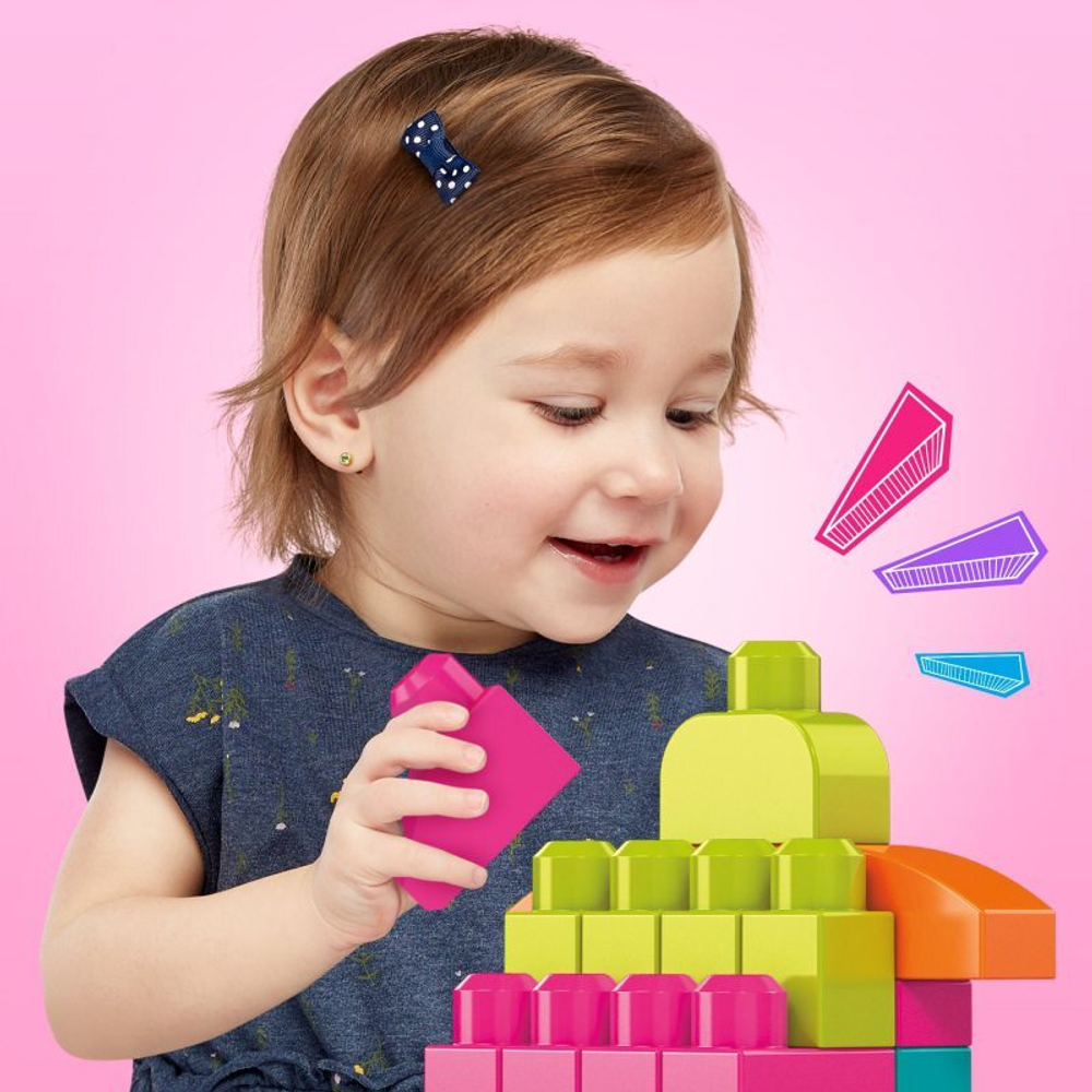 Mega Bloks First Builders - Большая ЭКО-сумка с блоками 80 шт DCH62 / артикул   DCH62  / GTIN 00000000
