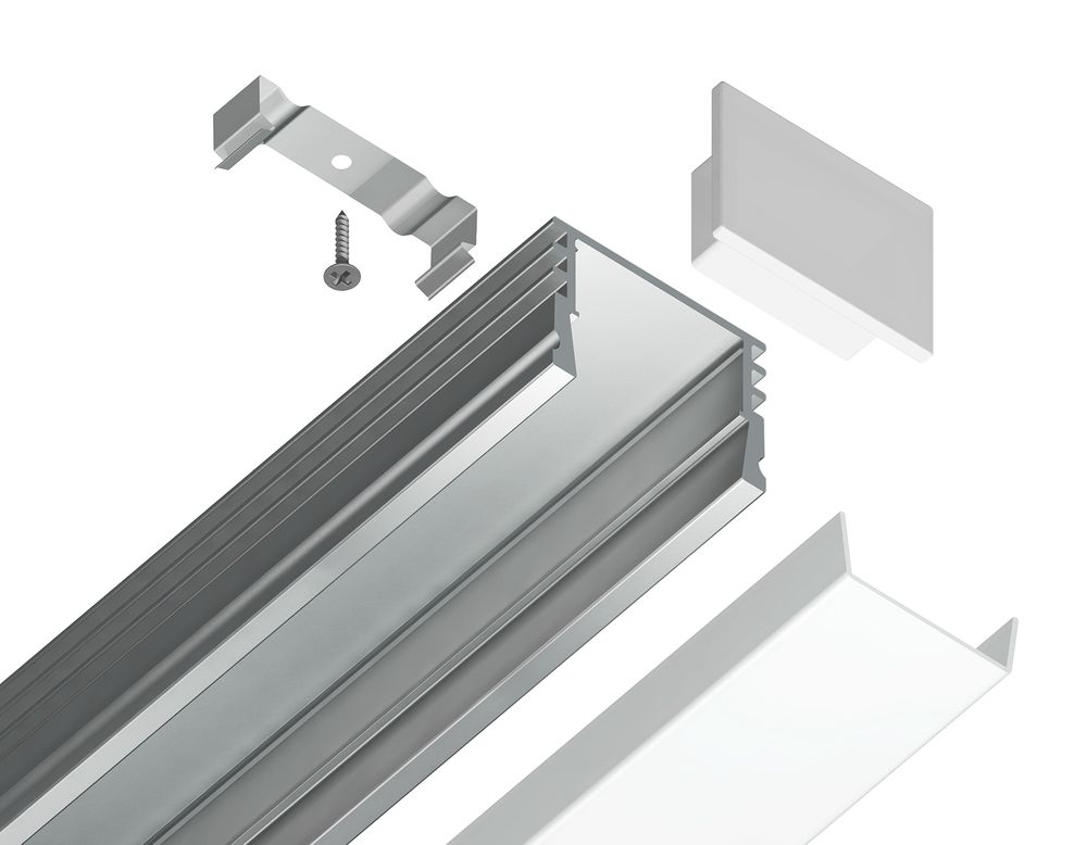 Ambrella Алюминиевый профиль накладной 18*4 для светодиодной ленты до 12мм Alum Profile GP1750AL