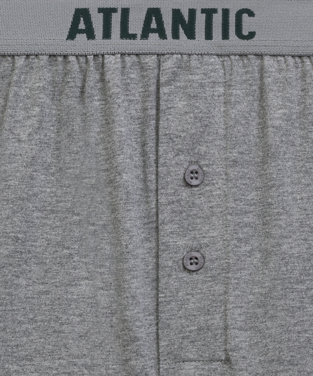 Мужские трусы боксеры Atlantic, набор из 2 шт., хлопок, черные + серый меланж, 2MBX-025