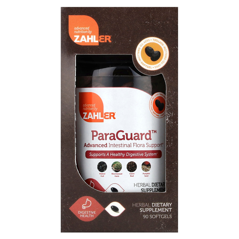 Zahler, ParaGuard, улучшенная поддержка кишечной флоры, 90 мягких таблеток