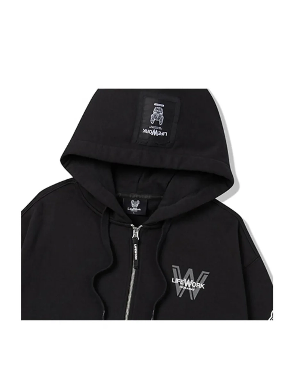 Худи на молнии с капюшоном с логотипом ladok на рукаве