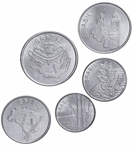 Набор из 5 монет. Бразилия. 1982-1985 гг. UNC