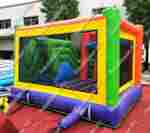 Детский надувной батут "Радужный домик" 4*3,5*2,7 м