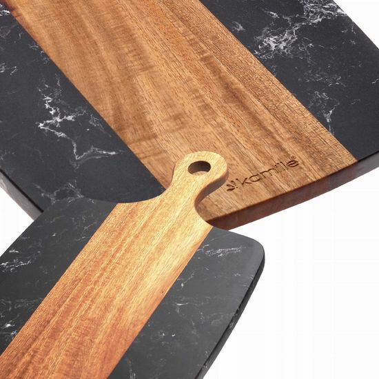 Доска сервировочная из акации и мрамора Kamille KM 10081 (40х22х1,3 см.)