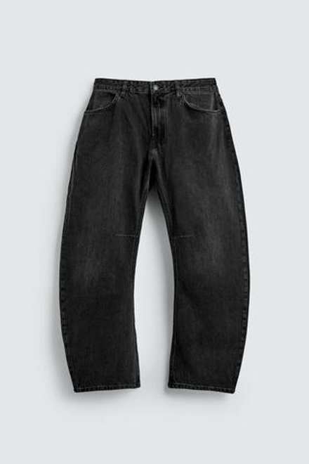ZARA ДЖИНСЫ RELAXED BARREL FIT, УГОЛЬНЫЙ