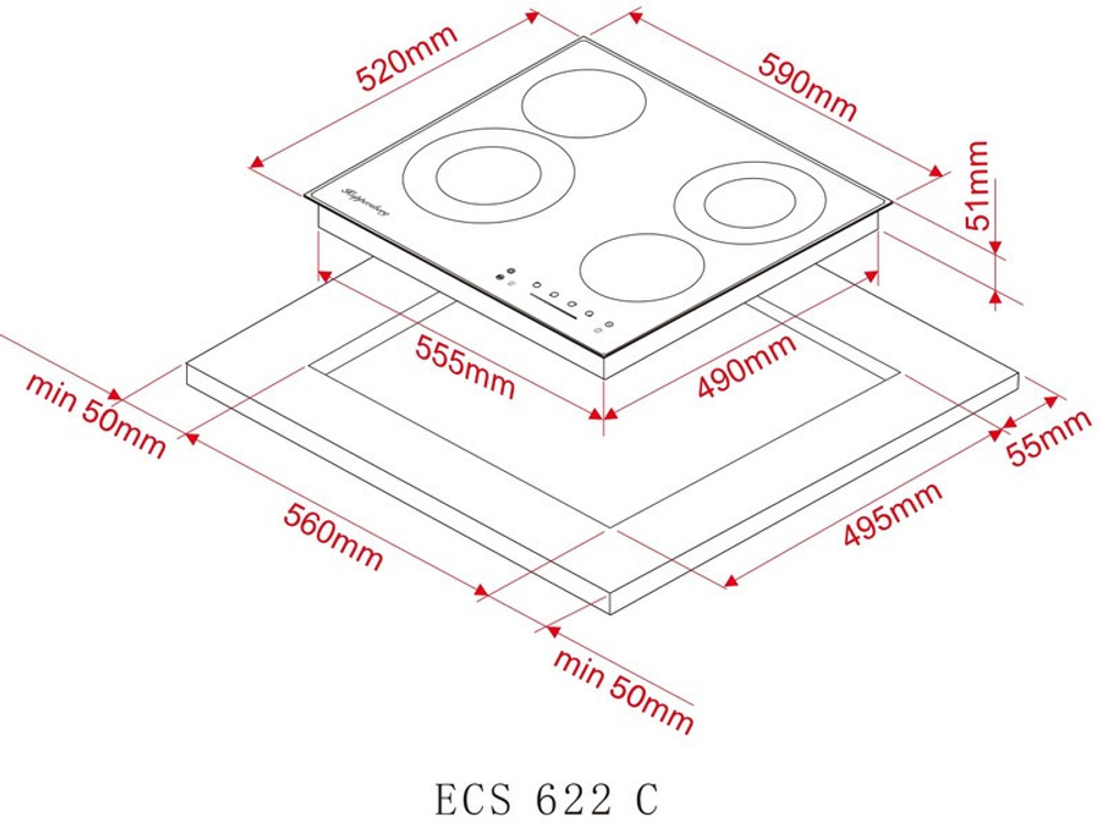 Варочная панель Kuppersberg ECS 622 C электрическая