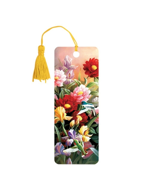 Закладка для книг 3D, BRAUBERG, объемная, "Цветы", с декоративным шнурком-завязкой, 125777