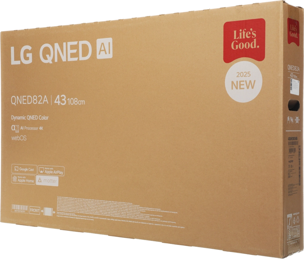 Телевизор LED LG 43" 43QNED82A6B.ARUG черный титан 4K Ultra HD 60Hz DVB-T DVB-T2 DVB-C DVB-S DVB-S2 USB WiFi Smart TV (RUS)