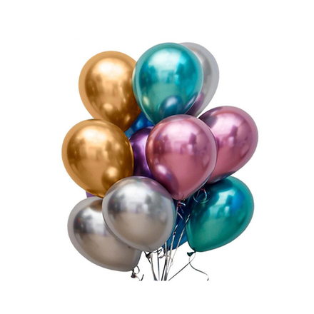 Фонтан ярких, разноцветных шаров - Хром 18 шаров