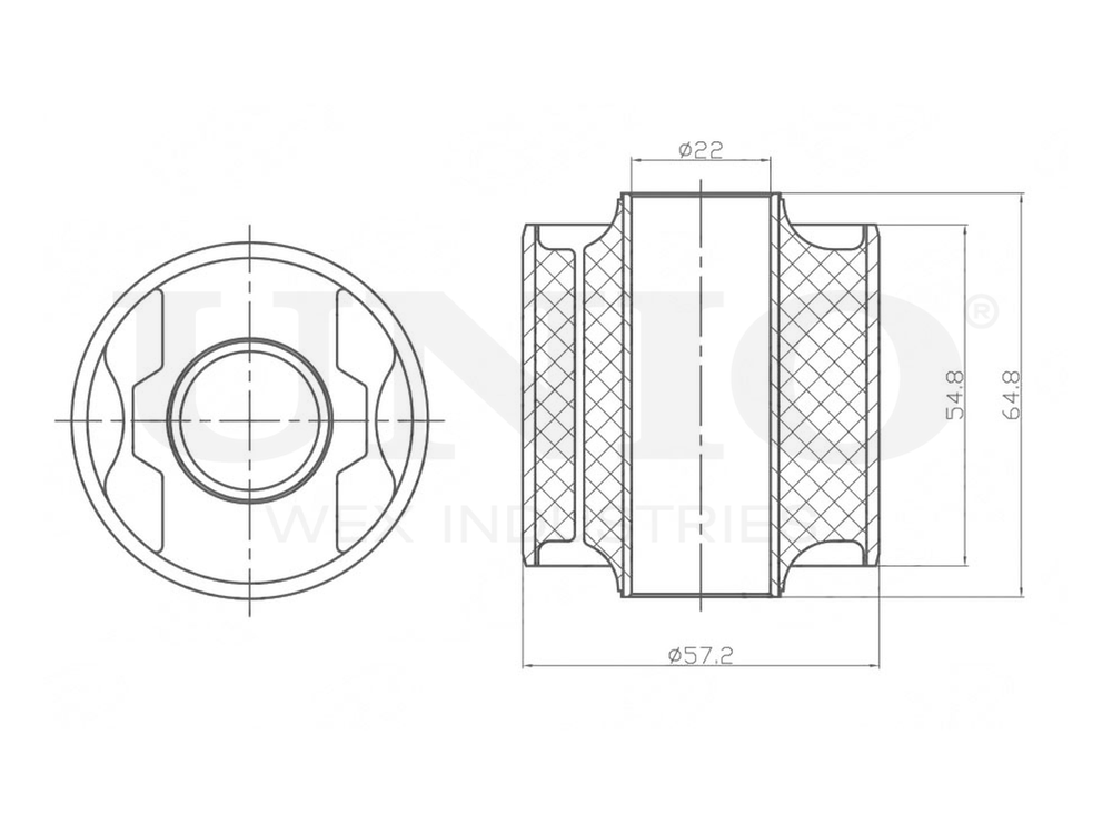 Сайлентблок задний переднего нижнего рычага UNIO RMP-20343