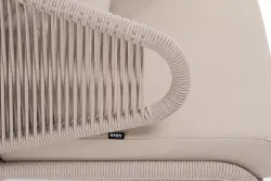 "Милан" лаунж-зона 5-местная плетеная из роупа (веревки), каркас алюминиевый белый, роуп бежевый