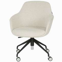 Кресло с колесиками Lucio бежевая ткань