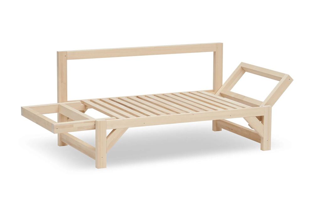 Диван кушетка Элиза, рогожка, изумрудный