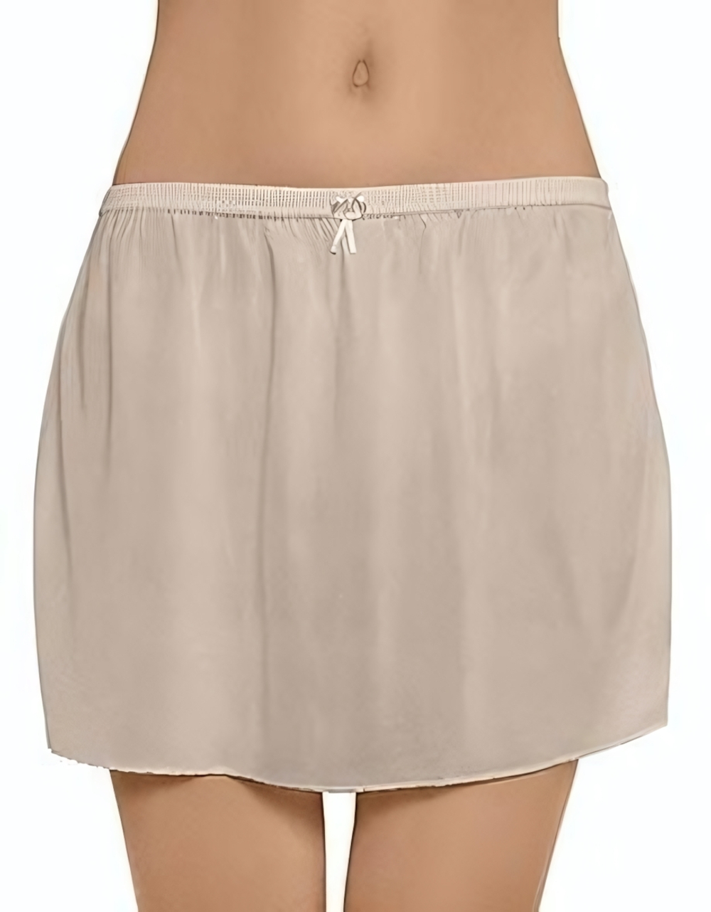 Короткая нижняя юбка без кружева (Размер: M) (Цвет: бежевый)