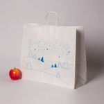 Пакеты бумажные, 45x35x15, "Елки Лес" белый