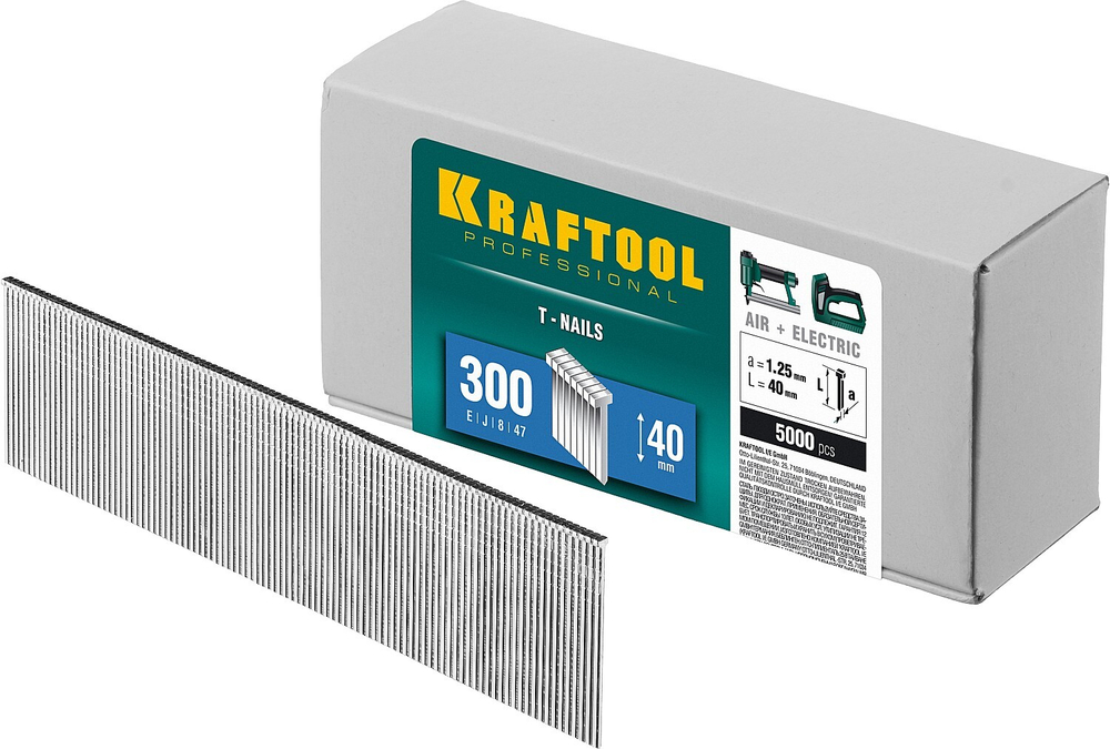 KRAFTOOL 40 мм гвозди для нейлера тип 300, 5000 шт