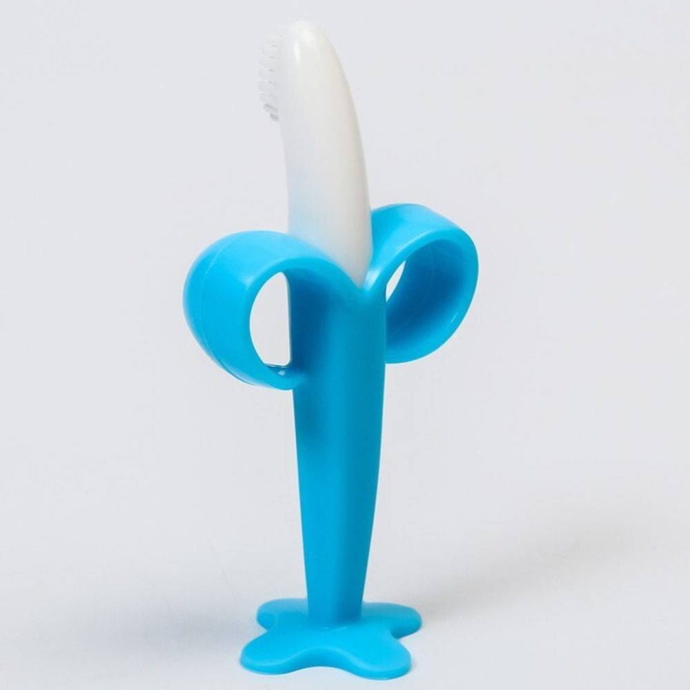 6930186 Зубная щетка "Банан", в контейнере, цвет голубой