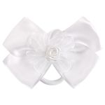 Бант для волос 8х10 см, 10х12 см, 8 см на резинке, белый, АССОРТИ, MONTE VITA, 457117