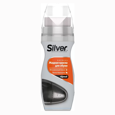 Жидкая краска для обуви Silver черный 75 мл