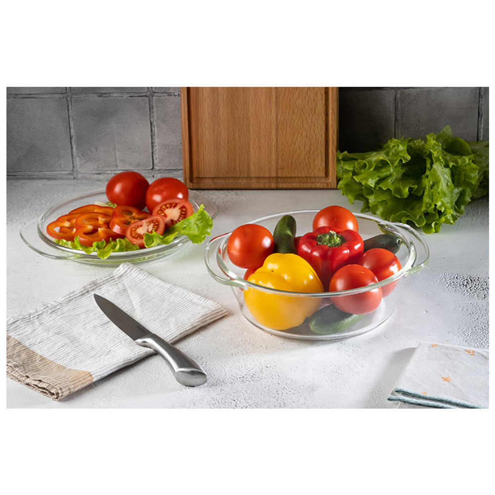 Кастрюля 1,5л из жаропрочного стекла "Italiano"