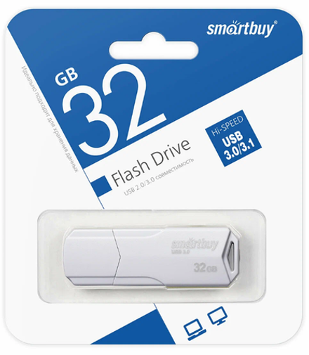 Флешка 32-GB Smartbuy Clue White USB 3.0
