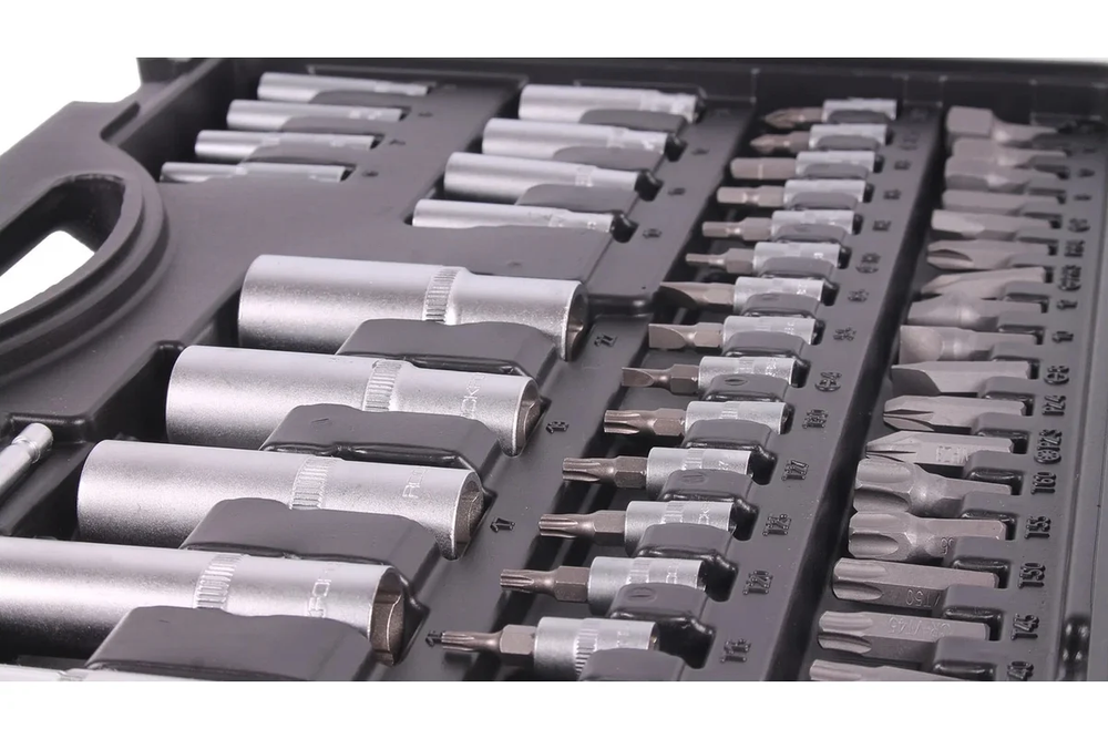 Набор торцевых головок и вставок RF-41082-5EURO 1/2" & 1/4"DR 6-гранных 108пр. ROCKFORCE