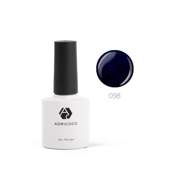 Цветной гель-лак ADRICOCO No098 мерцающий черный василек (8 мл.)