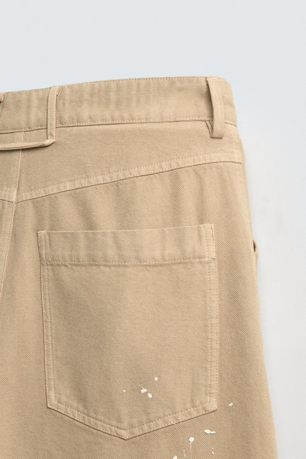 ZARA БРЮКИ С БРЫЗГАМИ КРАСКИ ЛИМИТИРОВАННАЯ СЕРИЯ, ПЕСОЧНЫЙ