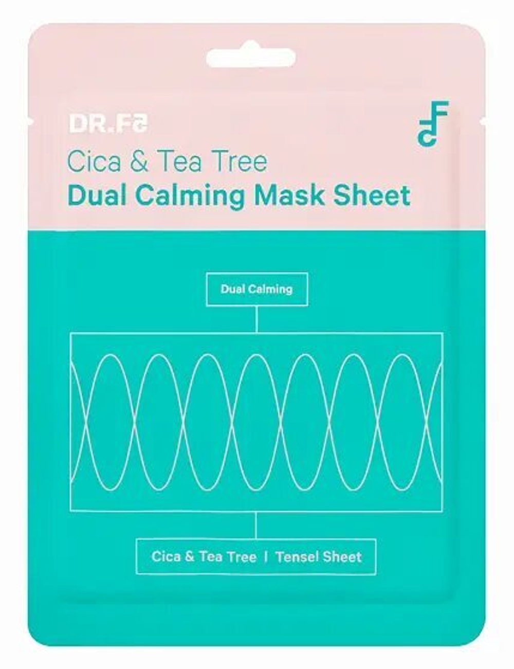 Маска успокаивающая с центеллой и чайным деревом Dr.F5 Cica&tea tree dual calming mask sheet, 23 мл