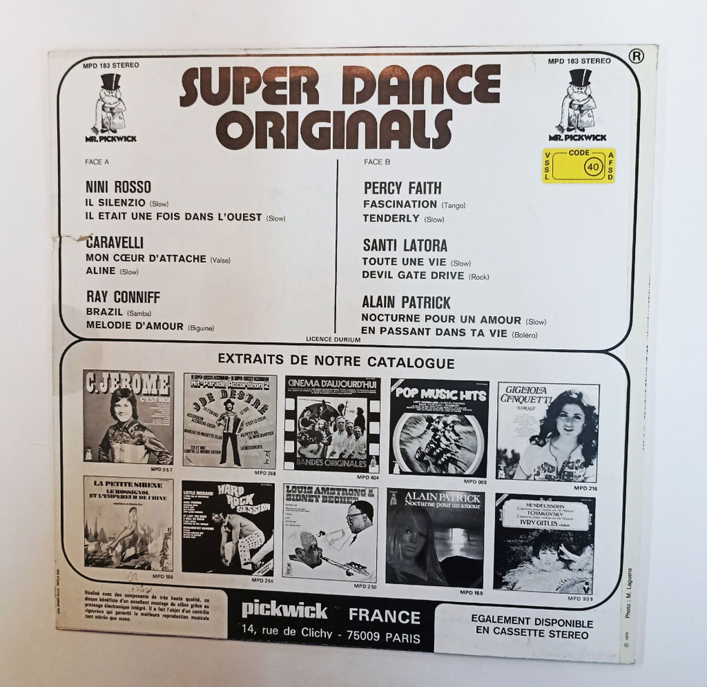 Винтажная виниловая пластинка LP Сборник Super Dance Originals (France 1975)