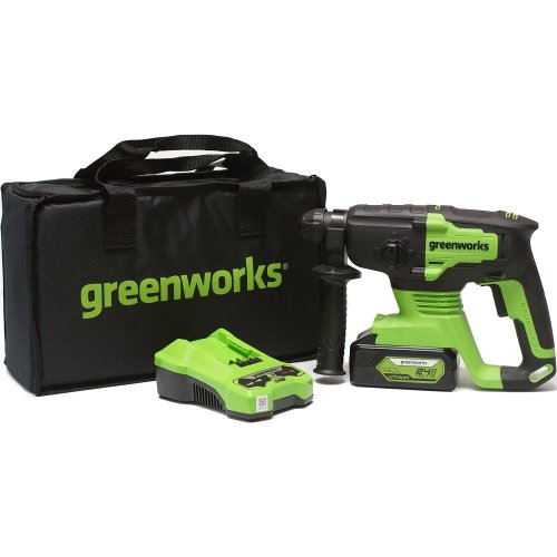 Перфоратор GREENWORKS GD24SDS2 24V акб 4 А.ч и з/у в сумке   3803007UB