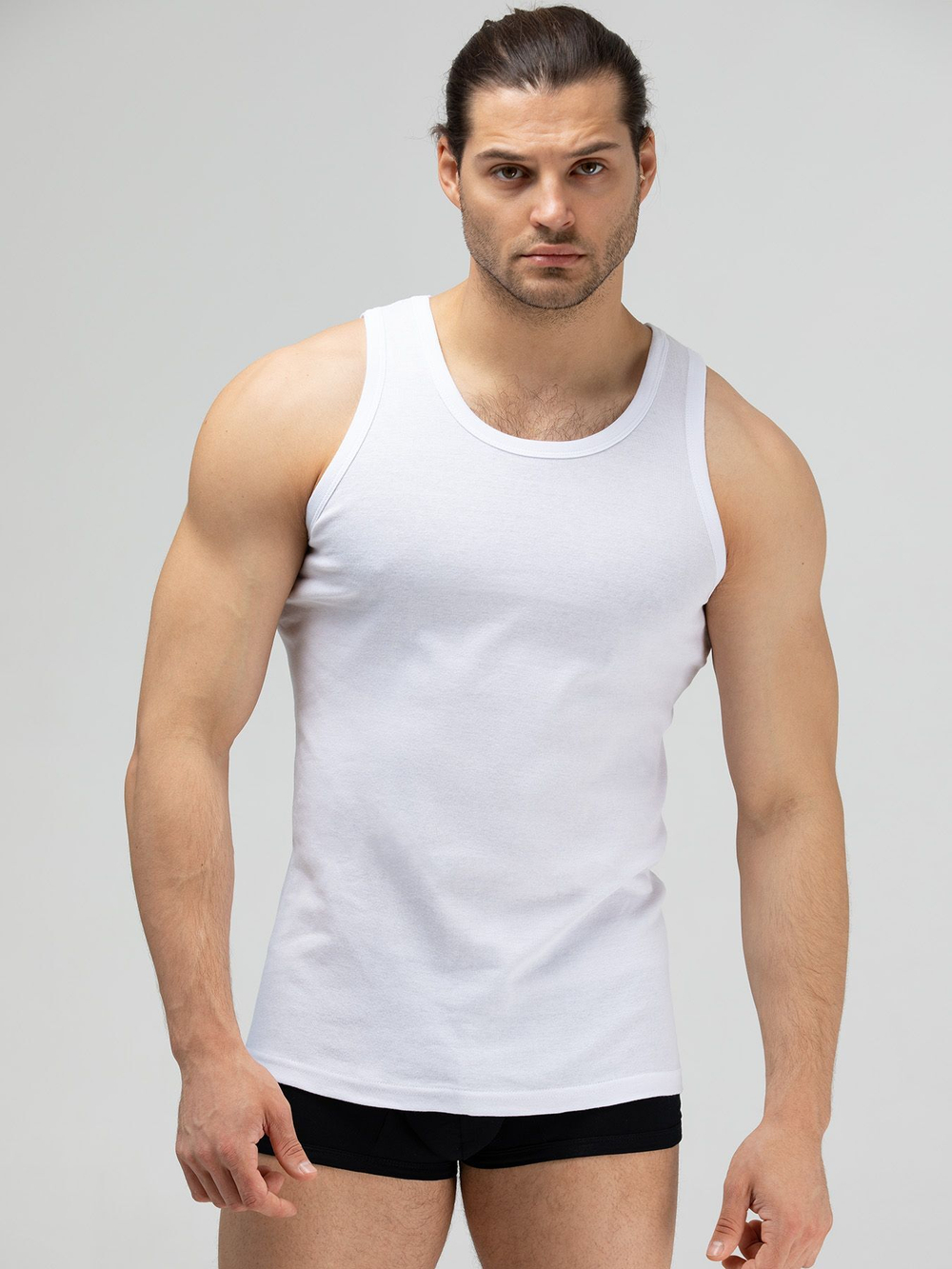 Уютная мужская майка в мелкий рубчик