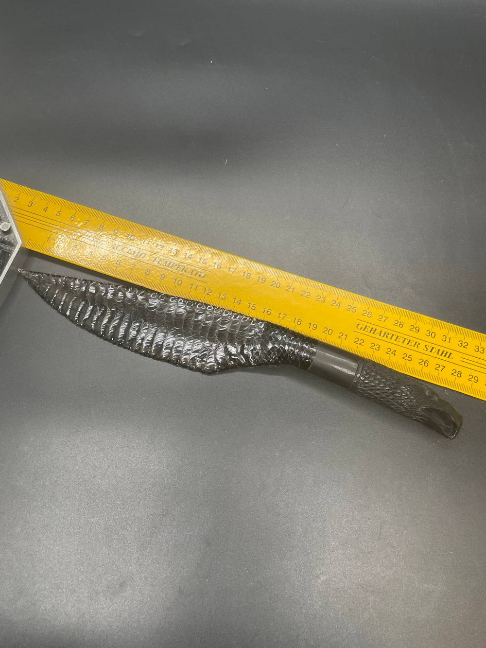 Обсидиановый клинок с рогом африканского буйвола гравировка Орел 29 см