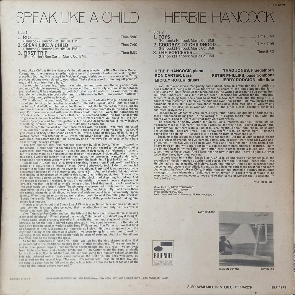 Herbie Hancock / Speak Like A Child (LP)