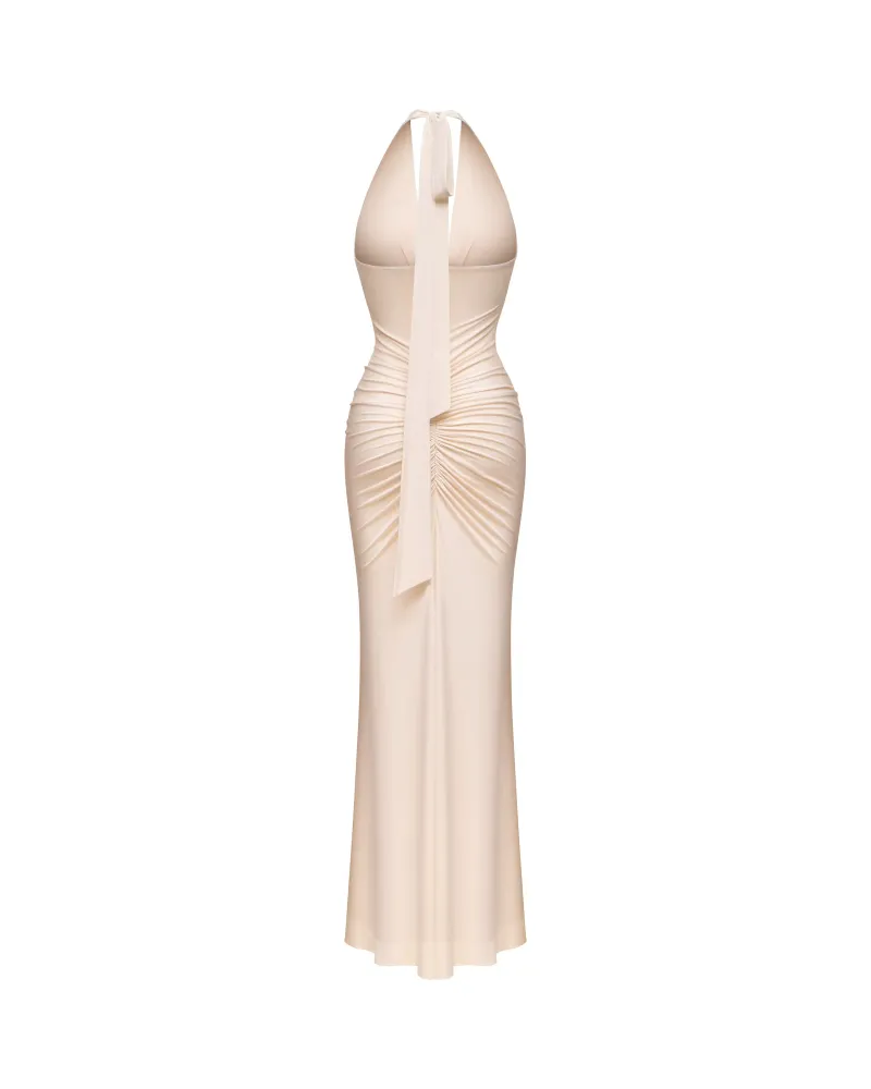 Луна макси (Luna maxi), платье макси из молочного бифлекса