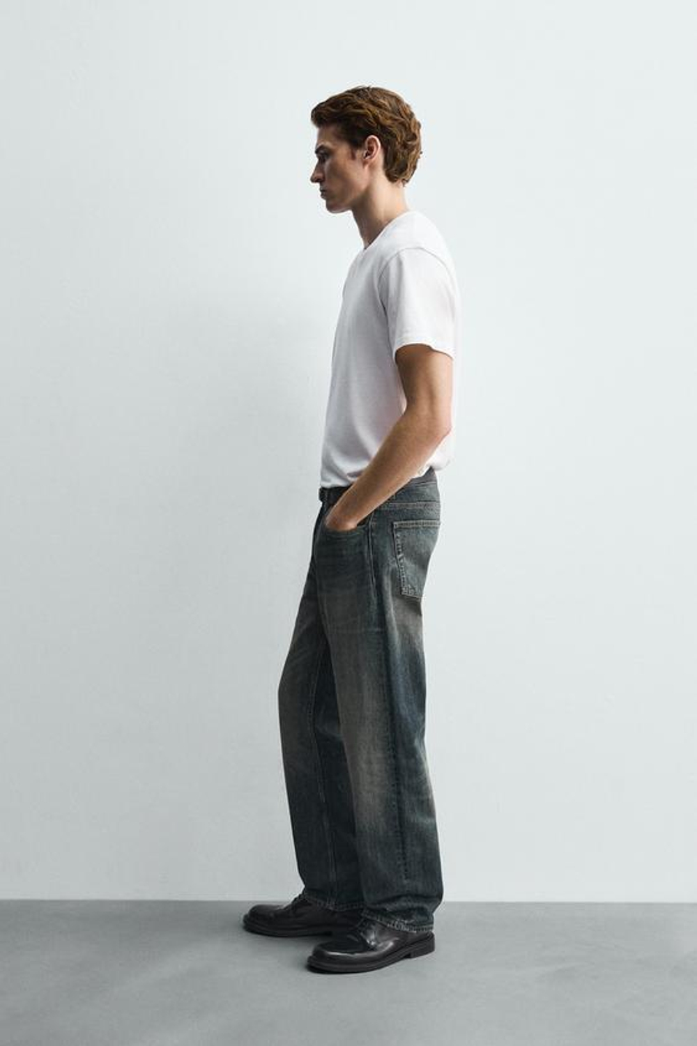 ZARA ДЖИНСЫ STRAIGHT FIT, ВЫЦВЕТШИЙ СИНИЙ