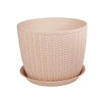 Кашпо ВЯЗАНИЕ D155мм 1,9л с поддоном чайная роза 0,12,155х0,155м (комплект 20 шт)