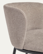 Ciselia Стул из синели светло-коричневого цвета и черной стали