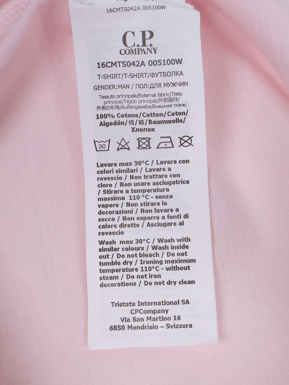 Футболка C.P. Company 30/1 Jersey Label Logo Pink