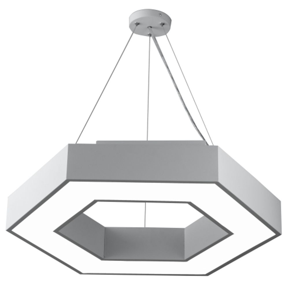 Светильник LED ЭРА Geometria SPO-123-W-40K-045 Hexagon 45Вт 4000К 2500Лм IP40 600*600*80 белый подвесной | Декоративные светильники Geometria
