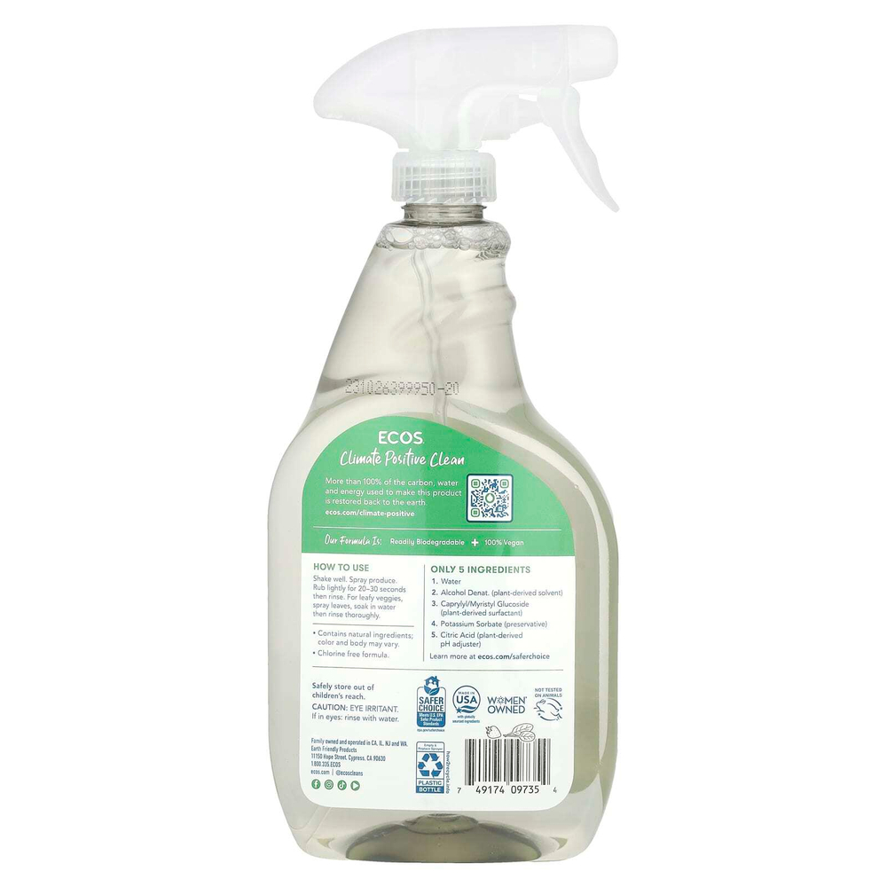 Earth Friendly Products, Plant Powered, средство для мытья фруктов и овощей, 650 мл (22 жидк. унц.)